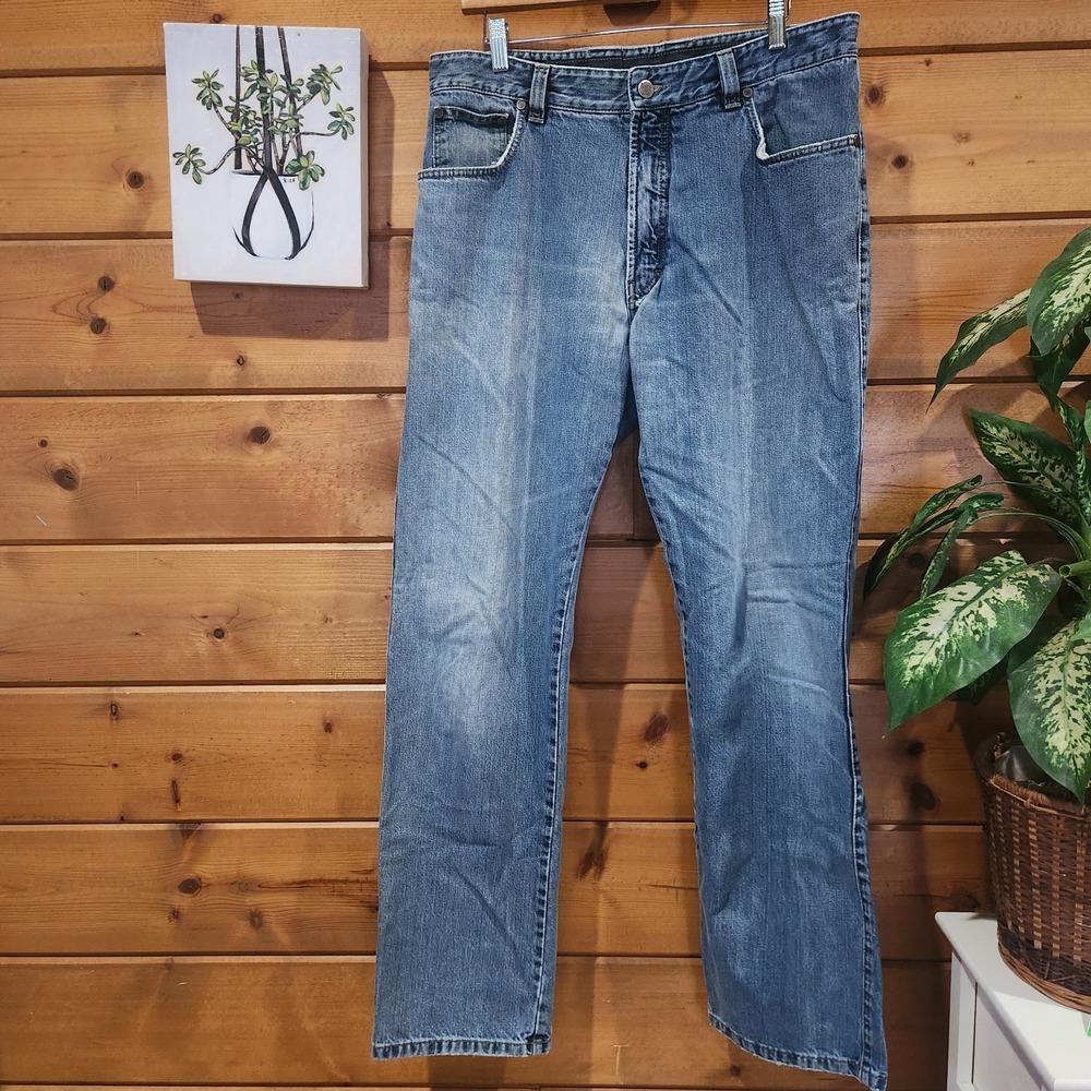Ermenegildo Zegna Jeans Vintage Luxury Distress Denim Straight Italy E8DL2 Sz 36